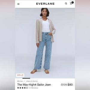 Everlane Way-high wide leg jeans size 26/2